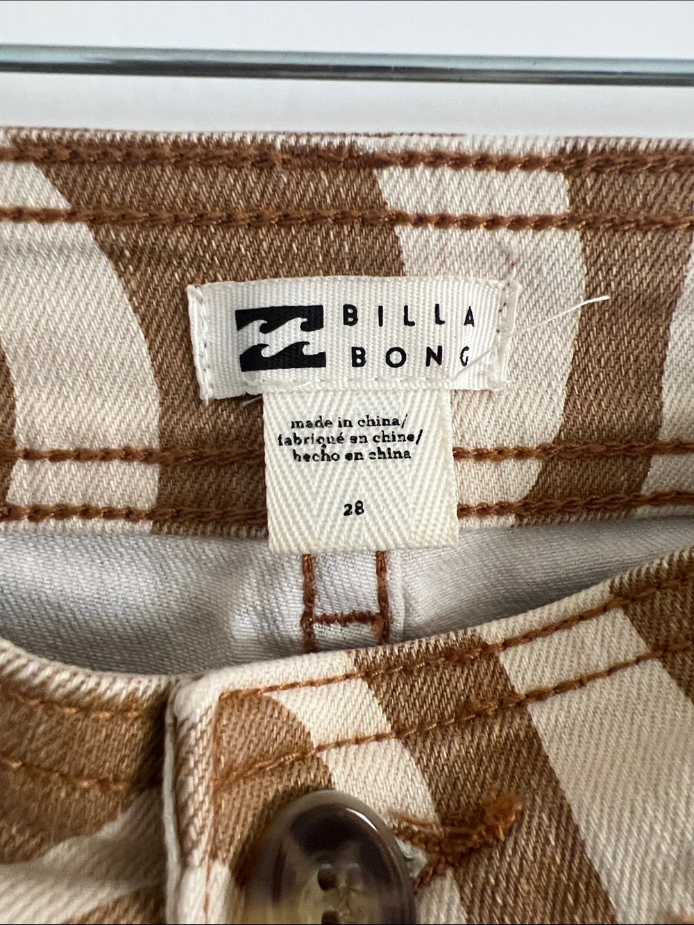 Billabong Retro Floral Wave Wide-Leg Pants - Brown & Cream - Picture 3 of 4